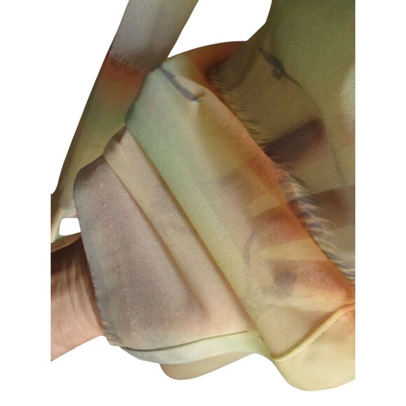 Vintage Women's Disco Shirt Sheer Seagull Graphic Stretch Arnel NWOT 1970's Boho - Picture 9 of 11